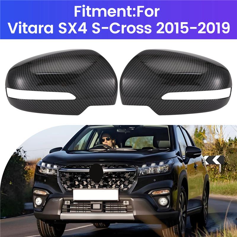 Kryt z uhlíkových vláken pro zpětné zrcátko Suzuki Vitara SX4 S-Cross 2015- Krytka bočního křídla zpětného zrcátka-A87Q
