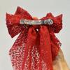 Mode Pailletten Schleife Haarspange Mesh Band Haarnadel Elegant Weihnachten Neujahr Party Haaraccessoires