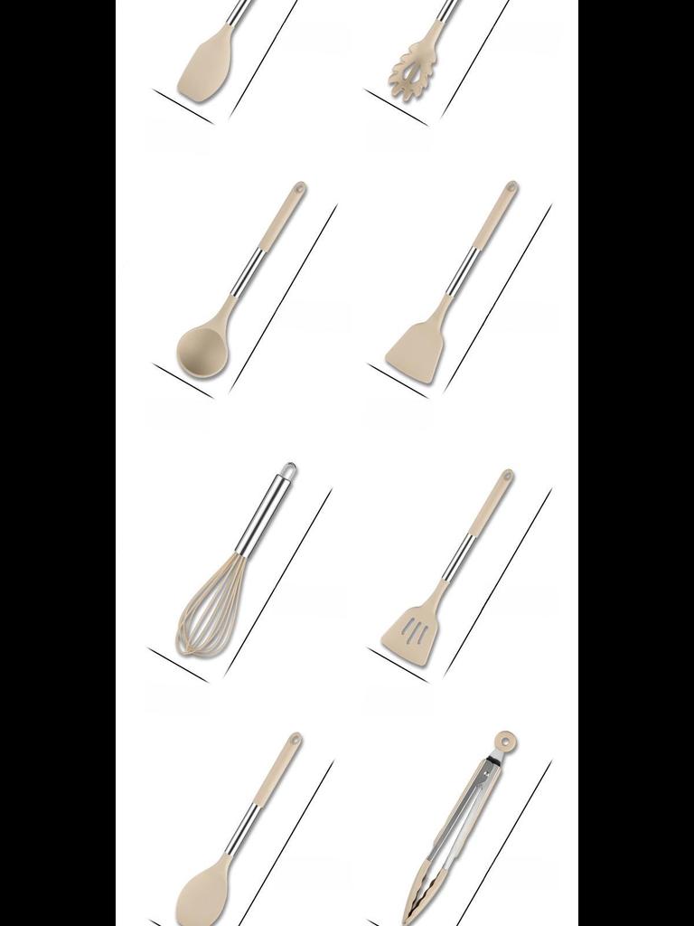 11-Piece Stainless Steel Handle Silicone Kitchen Utensil Set