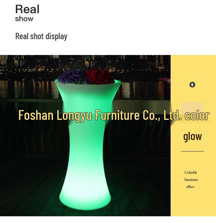 LED Trendy Slim Waist Table & Chairs for Outdoor Parties and KTV Bar Events