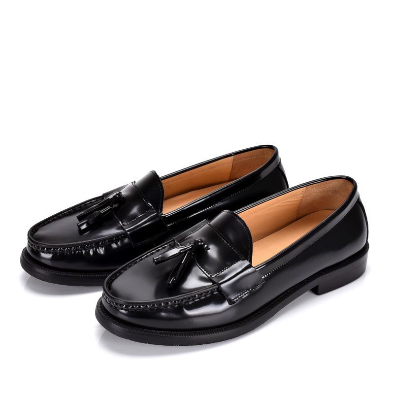 British Style Men s Tassel Loafers: Trendy Slip-On Patent Leather Shoes for Business Casual and Formal Wear 39 чёрный