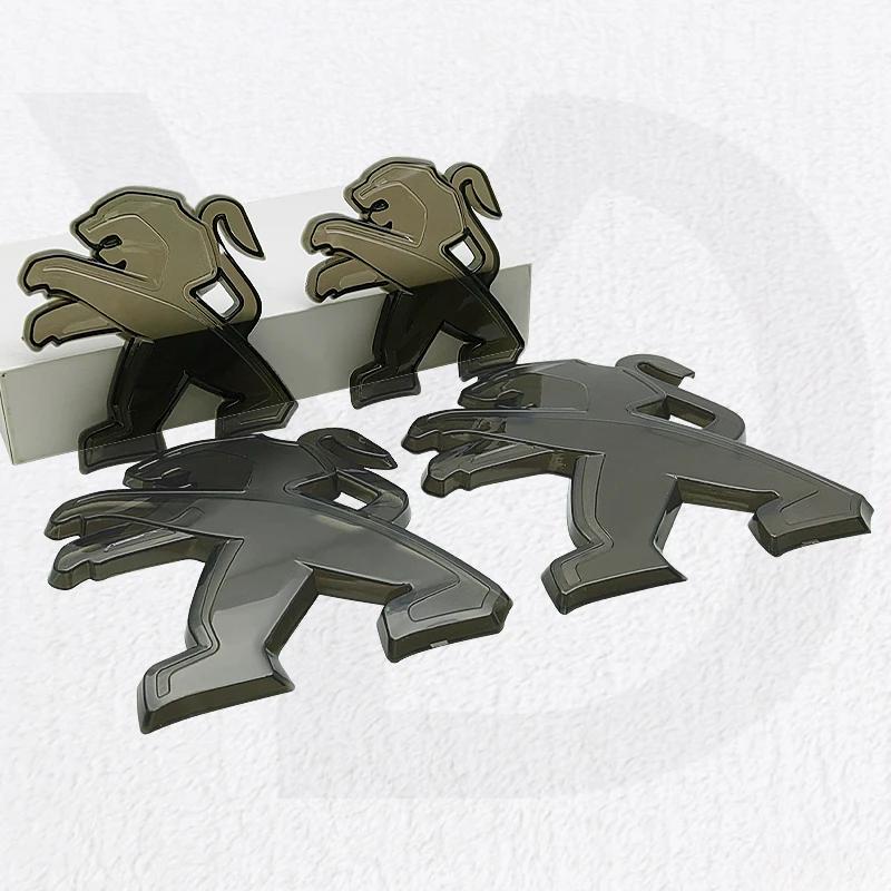UHHA5 ABS Plastic Transparent Black Car Front Badge Rear Trunk Emblem Stickers for Peugeot 2008 3008 Auto Head Modified Decoration