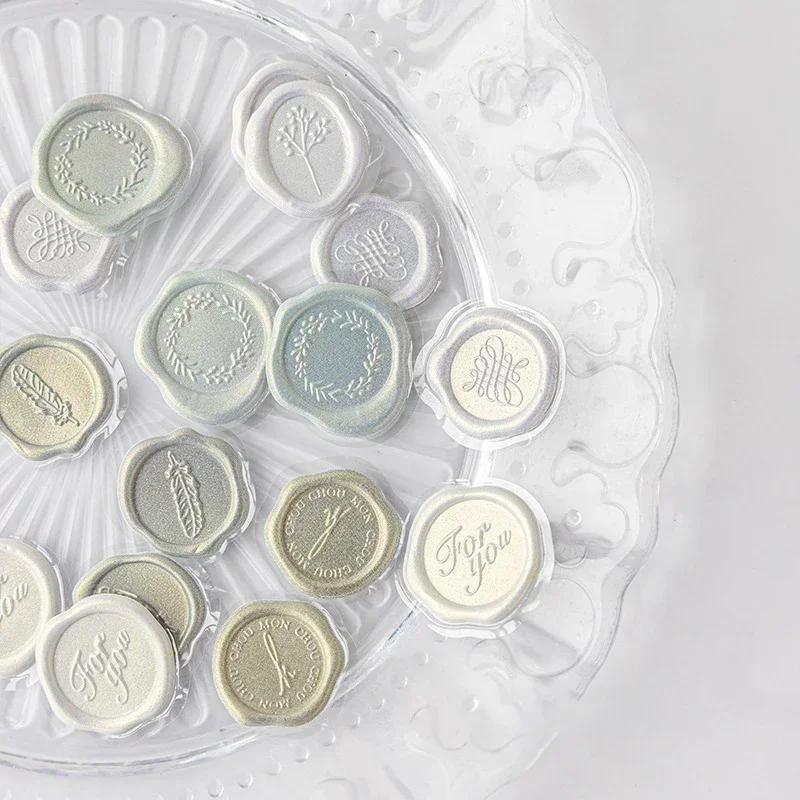 18 stücke Vintage Wachs Siegel Stempel Aufkleber DIY Scrapbooking Journal Planer Dekoration Koreanische Schreibwaren Kawaii Umschlag Versiegelung Tags