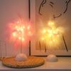 Feather Night Light Table Lamp LED Romantic Bedside Lamp for Girls Room Wedding Party Decor Battery Powered Decorative Accent Light for Home Birthday