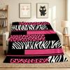 Pink Zebra Flannel Blanket Throw Blanket Soft Warm Sofa Bed Camping Home Decor Unique Christmas Gift C926243