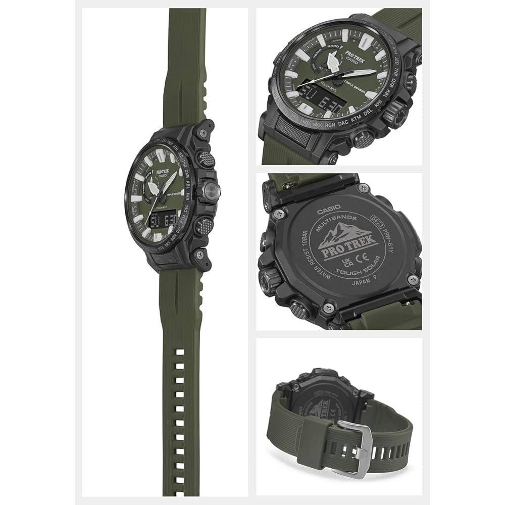 Casio Pro Trek PRW-61Y-3JF Men's Green Solar Radio Watch Biomass Plastic