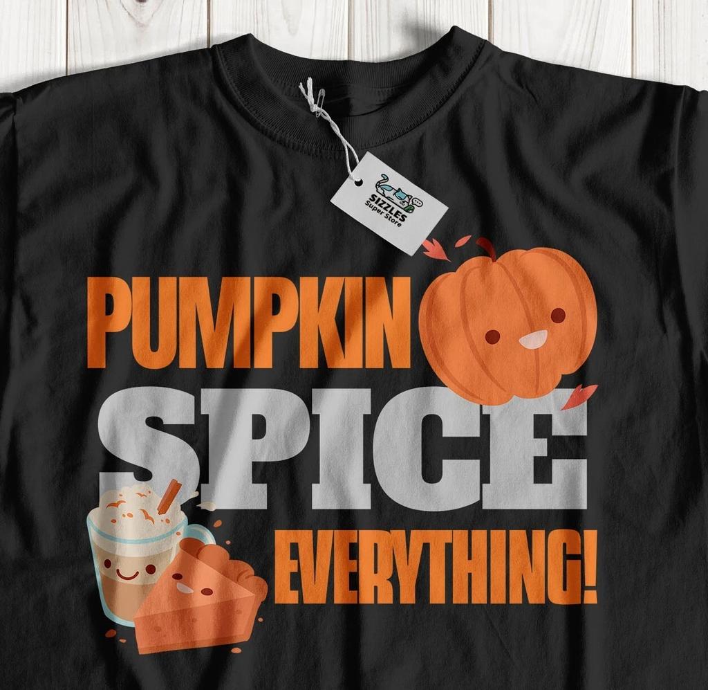 Unisex Funny Pumpkin Spice T-shirt Tops Tees Unisex Autumn Fall Halloween & Thanks Giving Gifts