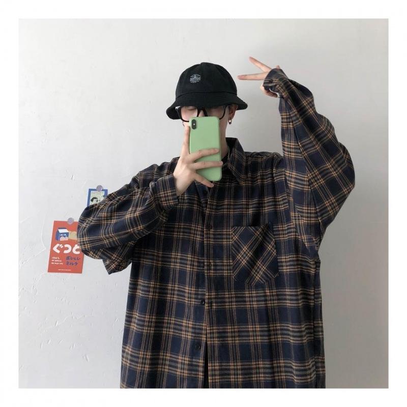 

Весняно-літня сорочка в клітку для чоловіків M жовтий