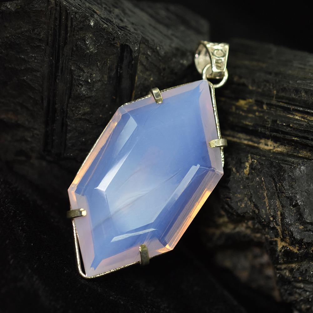 Fancy 107.35 Ct CERTIFIED Opal 925 Sterling Silver Multicolor Pendant For Him MY-PD-131-NS