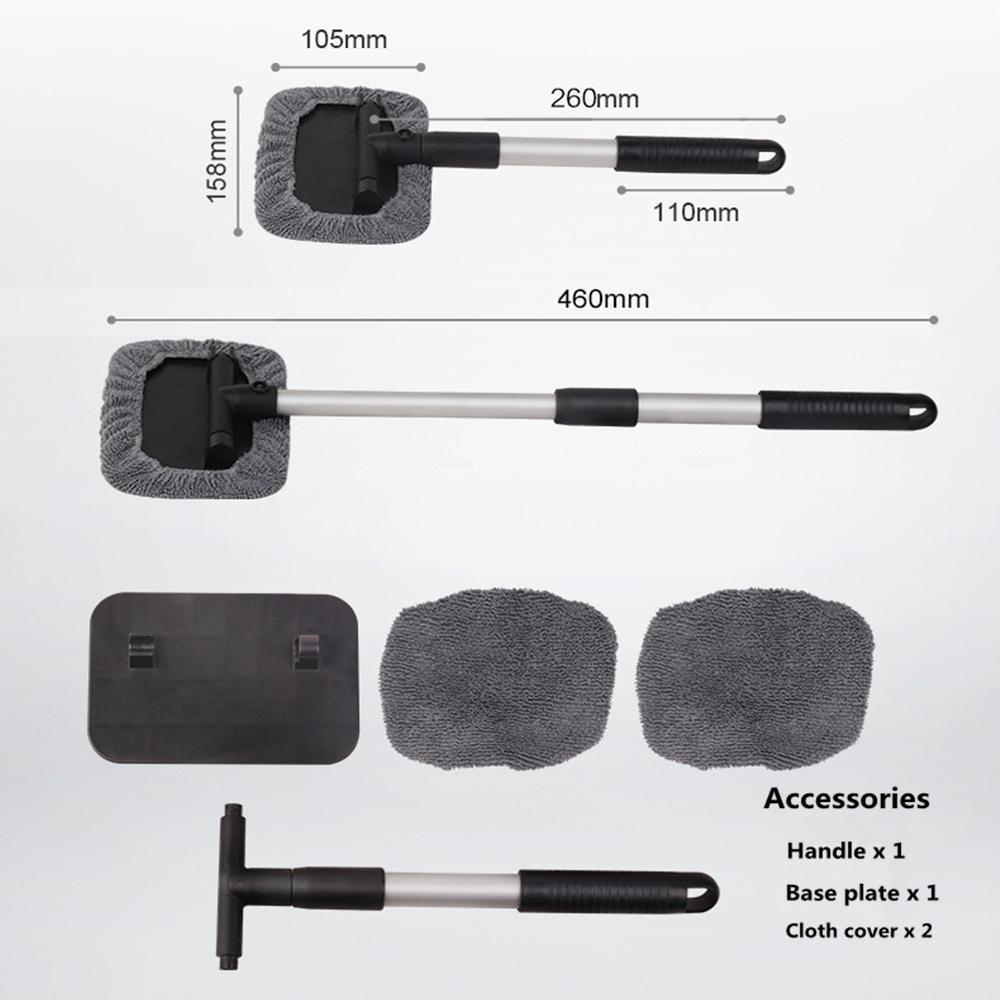 Windshield Cleaning Brush Aluminum Alloy Telescopic Rod Window Demist Brush