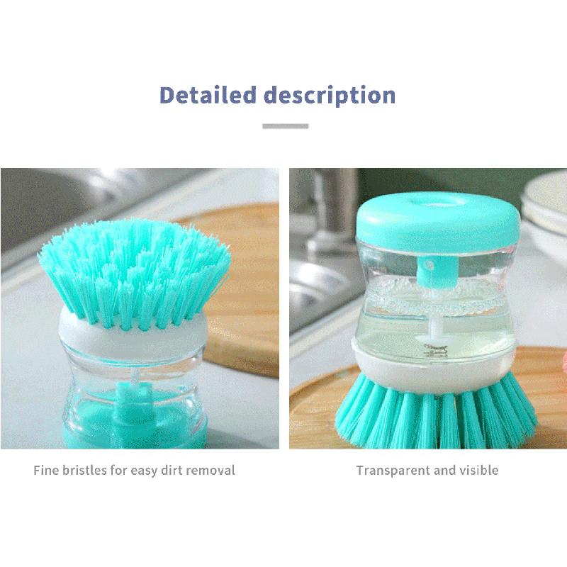 Kitchen Wash Pot Dish Brush Washing Utensils With Washing Up Liquid Soap Dispenser Household Cleaning Accessories
