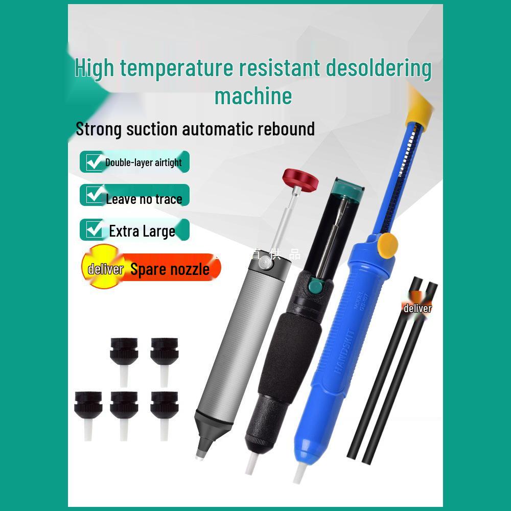 Powerful Large Manual Vacuum Desoldering Pump with Automatic Rebound and Soldering Nozzle