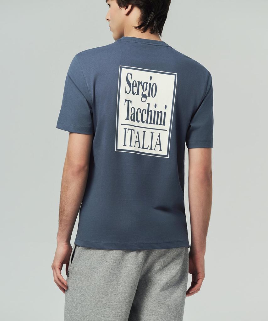 SERGIO TACCHINI M Back Artwork Cotton Short Sleeve T-Shirt (Navy)