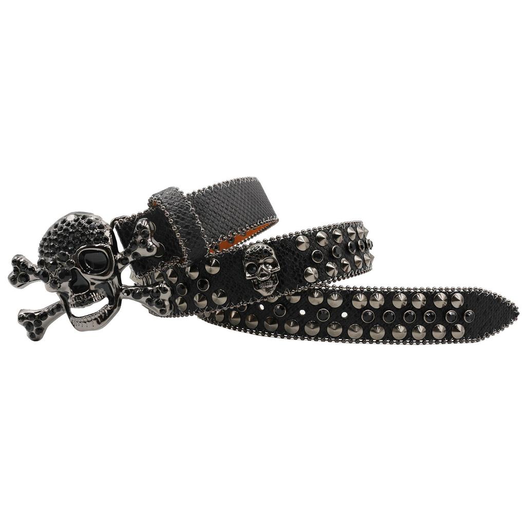Rhinestone Belt Designer Women's Belt Men's Inlaid Rivet Snake Pattern Full Diamond Belt Fashion Trend Belt