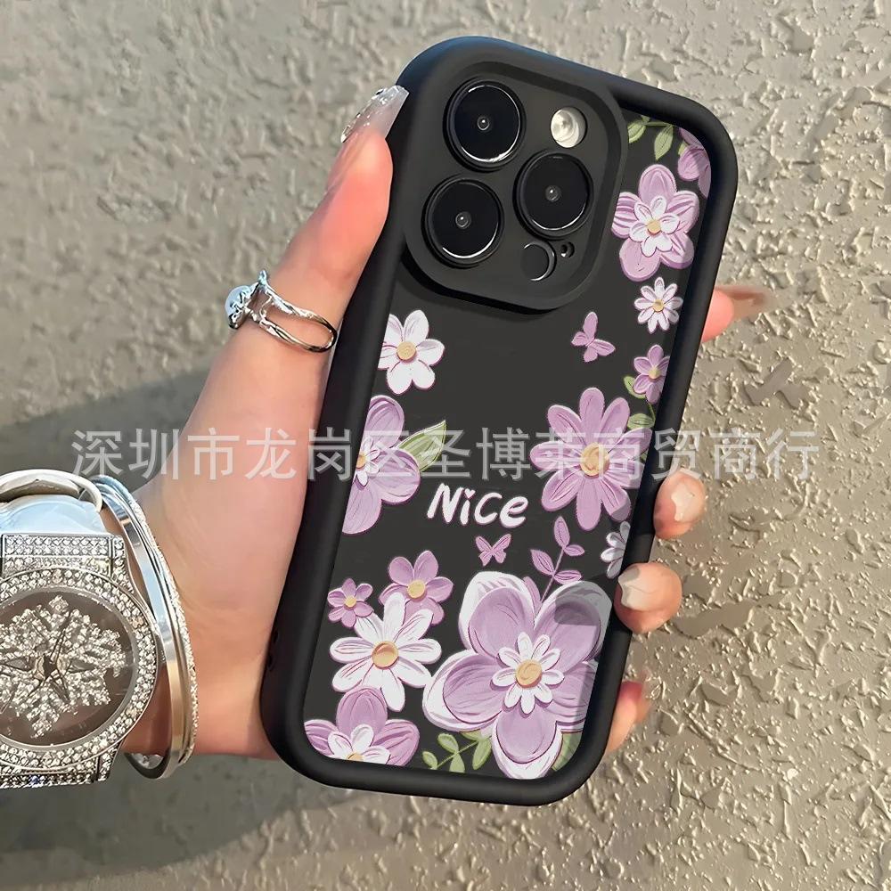 Oil Painting Flower Applies To Apple 17promax Mobile Phone Case iPhone16/15 Emery 14/13 Protective Case 11