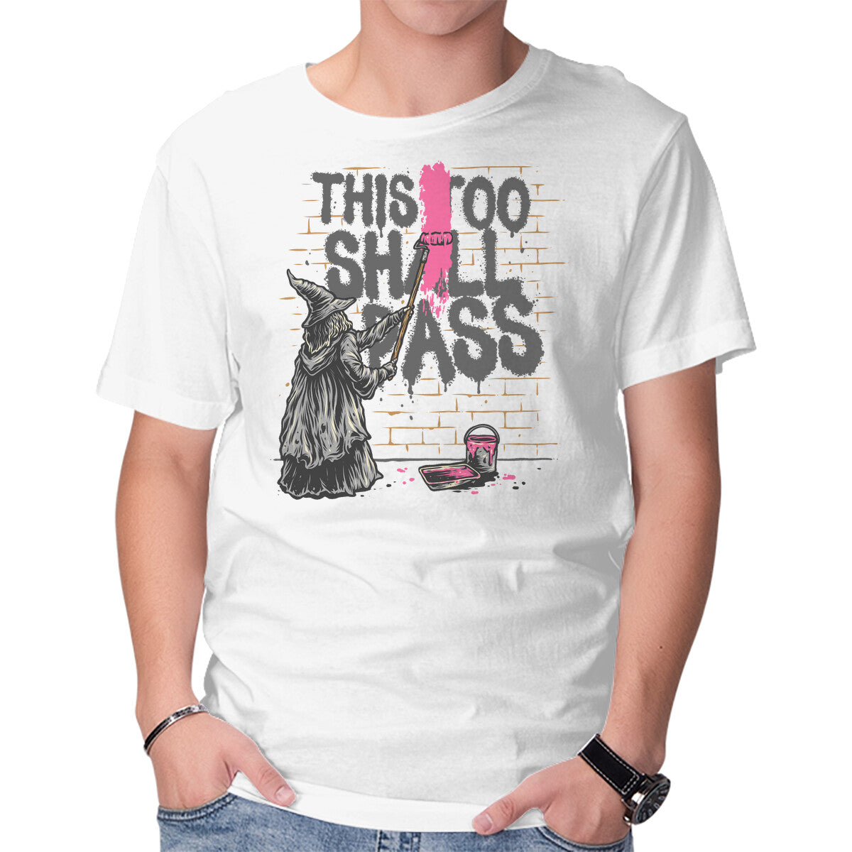 Unisex Crew Neck T-Shirt This Too Shall Not Pass Graphic Short Sleeve Casual Tee S