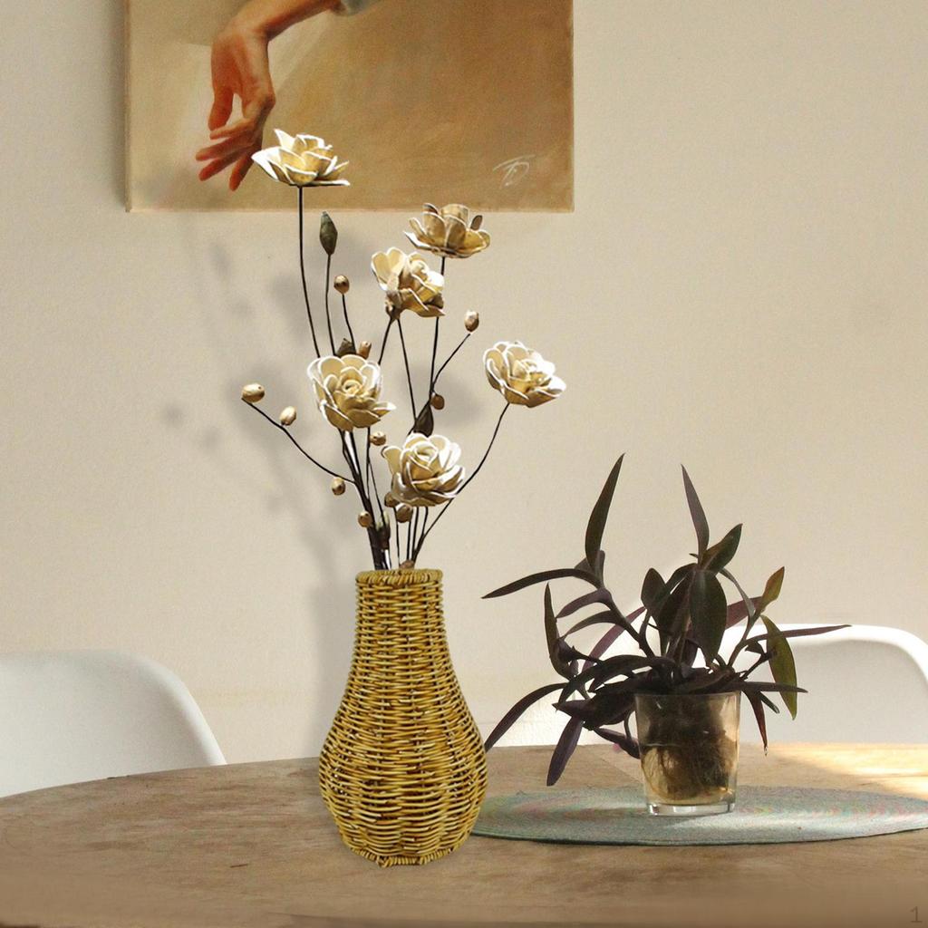 Handcrafted Rattan Vase - Woven Art for Flower Arrangements