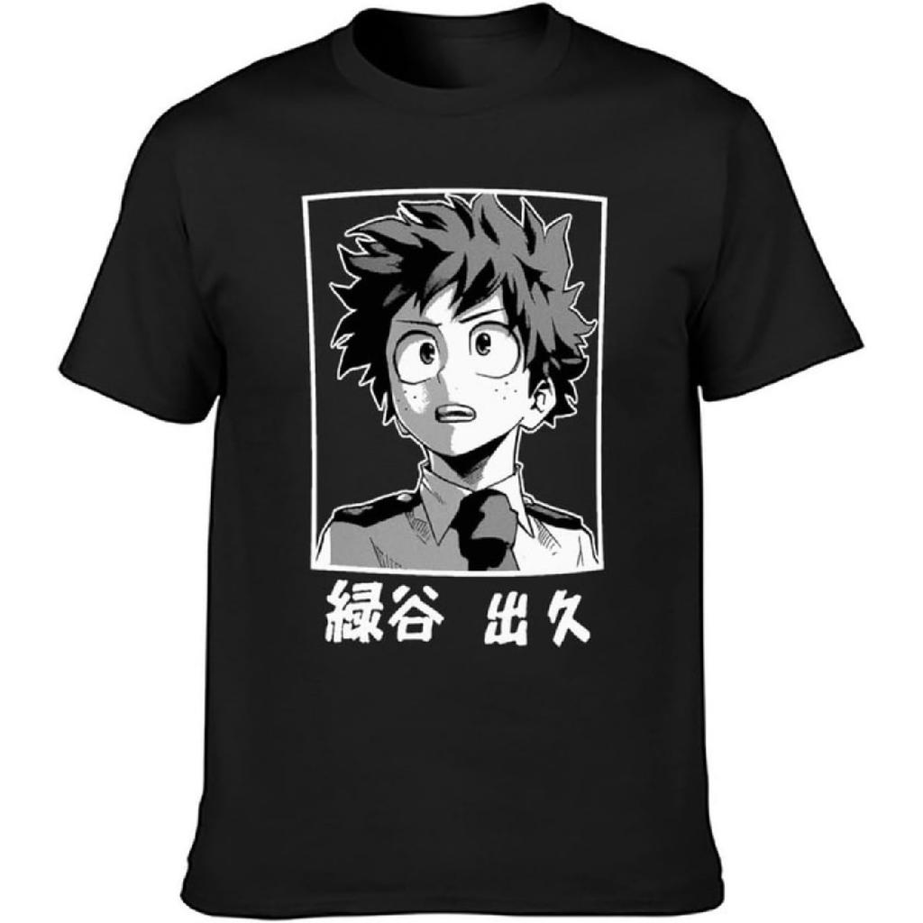 Men's Izuku Midoriya Deku Unisex Printed Tee Graphic Top Men Shirt T-Shirts Black