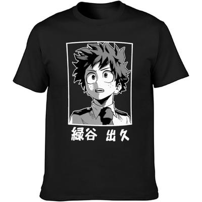 Men's Izuku Midoriya Deku Unisex Printed Tee Graphic Top Men Shirt T-Shirts Black