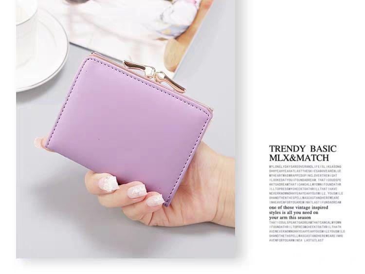 Women's Mini Korean Style Folding Wallet - Cute, Multi-Card Slot Coin Purse for Students