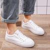 Modische Schnür-Flachschuhe für Damen in Weiß, Freizeit - Herbst 2024 Kollektion