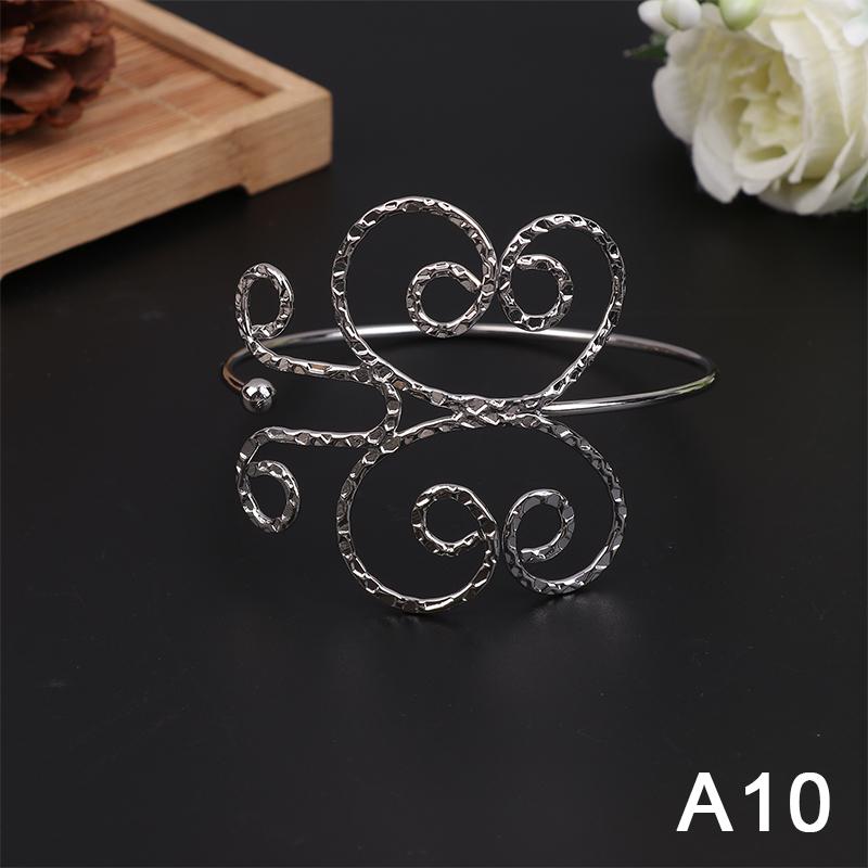 Upper Arm Bracelet Metal Coil Swirl Spiral Shape Armband Cuff Gold Silver Color Arm Bangle Armlet Adjustable For Women Girl