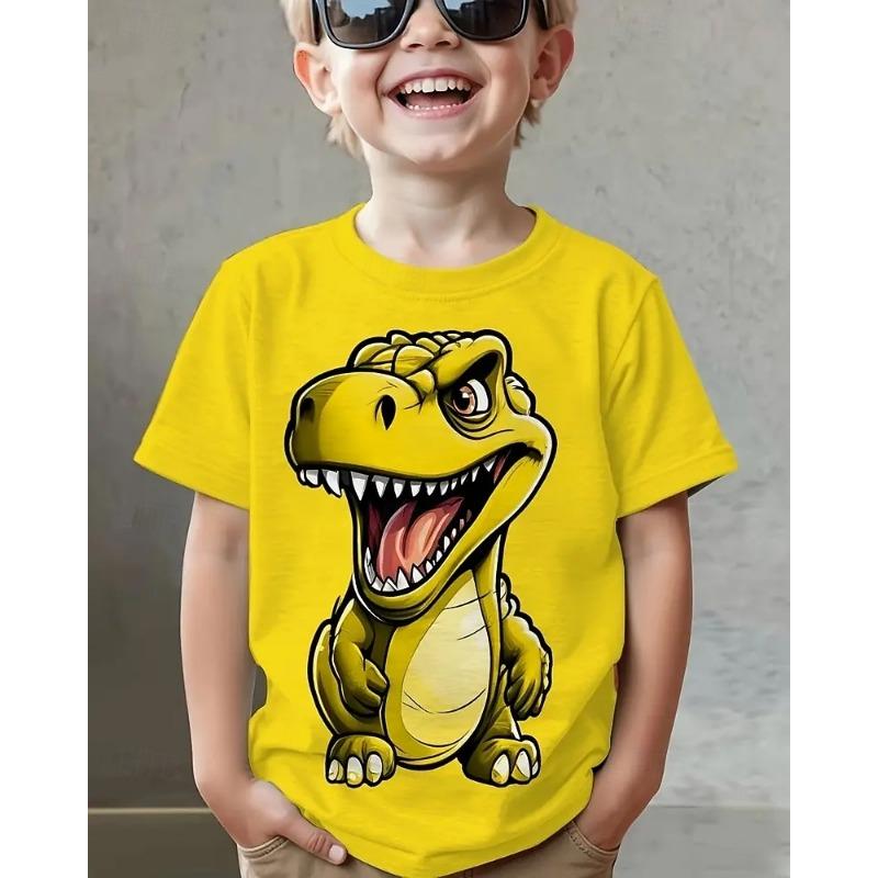 

Boys 3D Dinosaur T shirt Tee Short Sleeve Summer Spring Fashion Basic Kids 4-12 Years Crew Neck Outdoor Casual Daily Regular Fit 110cm