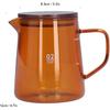 500ml Coffee Pot, Heat Resistant Borosilicate Glass Coffee Server, Glass Tea Pot with Wooden Lid Household Tea Kettle for Home Office (brown)