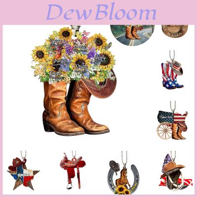 Wild West Floral Gift For Horse Enthusiasts Vintage Acrylic Car Decor Hanging Ornament Home Decoration