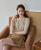 Deuloupisumeon V-Neck Puff Short Sleeve Cotton Knit [Sand Grey]