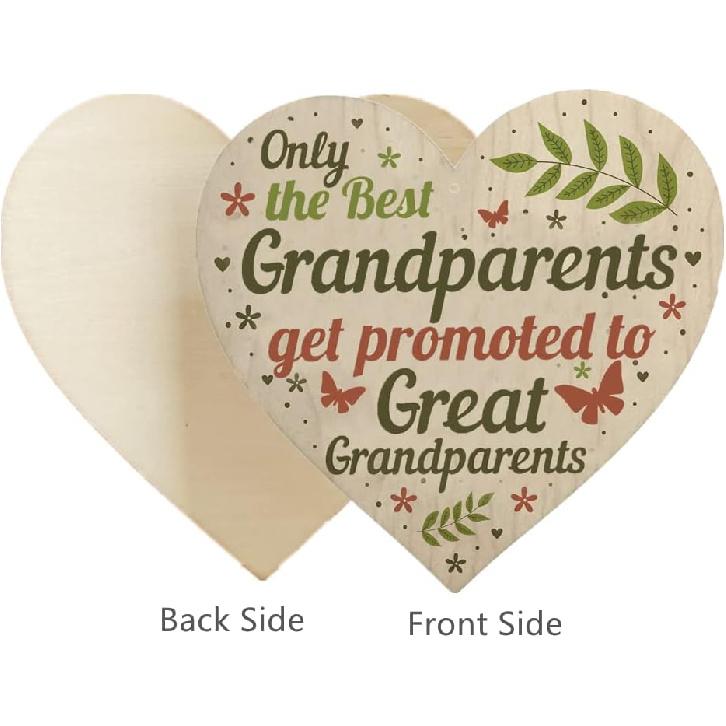 Great Grandparents Wood Sign Get Promoted to Great Grandparents Plaque Gifts Present 4 x 4 inch