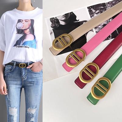Simple Casual and Versatile Jeans Women's Belt Cowhide Leather with Casual Pants Jeans Women's Belt