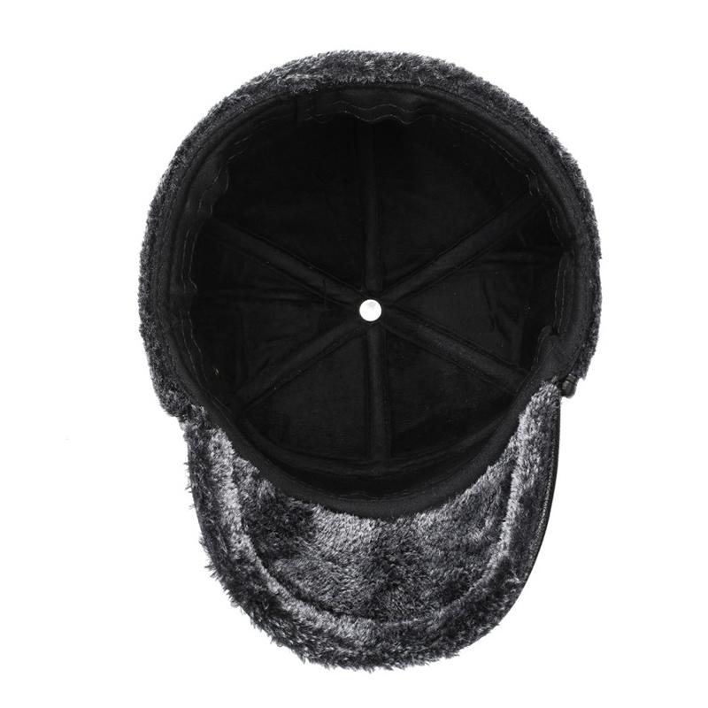 Winter Middle-Aged and Elderly Men's Hat Father Grandfather Warm Velvet Leather Hat Ear Protection Cap Outdoor Cap