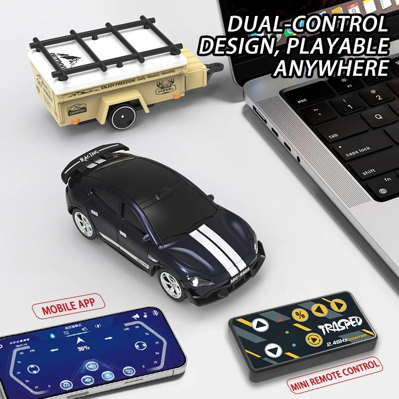 1/64 Drift Rc Car Desktop Mini Alloy Rc Car 2.4G Remote Control Vehicle Racing Car Model Desk Competition Toy Boys Kids Gifts