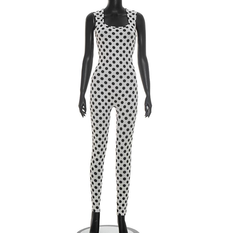 Стильный комбинезон в горошек для похудения – Весна 2026, Европейский и Американский стиль M