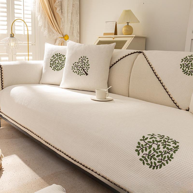 

Non-Slip Sofa Cushion Four Seasons General Fabrics Leather Cotton Linen Summer Nordic Simple High-End Cover Towel Backrest 70*70CM