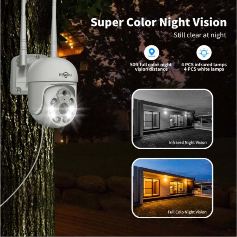 5MP PTZ 360 Degree View Security Camera Outdoor With IP66 Waterproof Full Color Night Vision