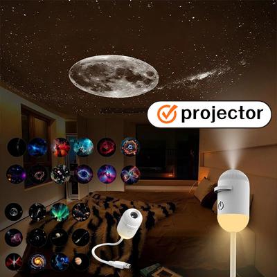 2 In 1 Mini Starry Sky Projector Night Light 10 Films Starry Sky Ambient Light For Bedroom Decor Kids Gifts  Room Decor