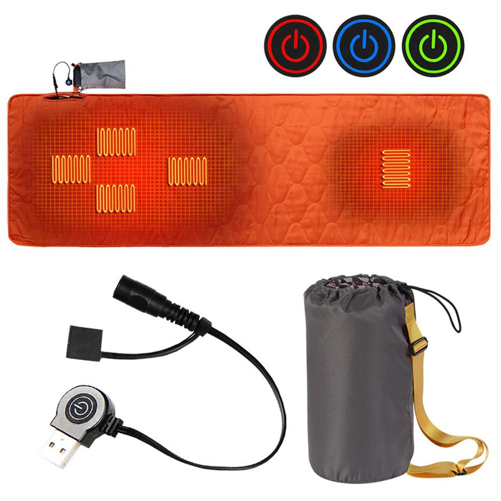 5V USB Sleeping Electric Heating Pad 4/5 Heating Zones Cushion Adjustable Temperature for Outdoor Camping Heated Electric Mat