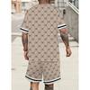 Fashionable Print Creative Pattern T-shirt Shorts Set Comfortable And Elastic Suitable For Vacation And Daily Wear Two-piece Set