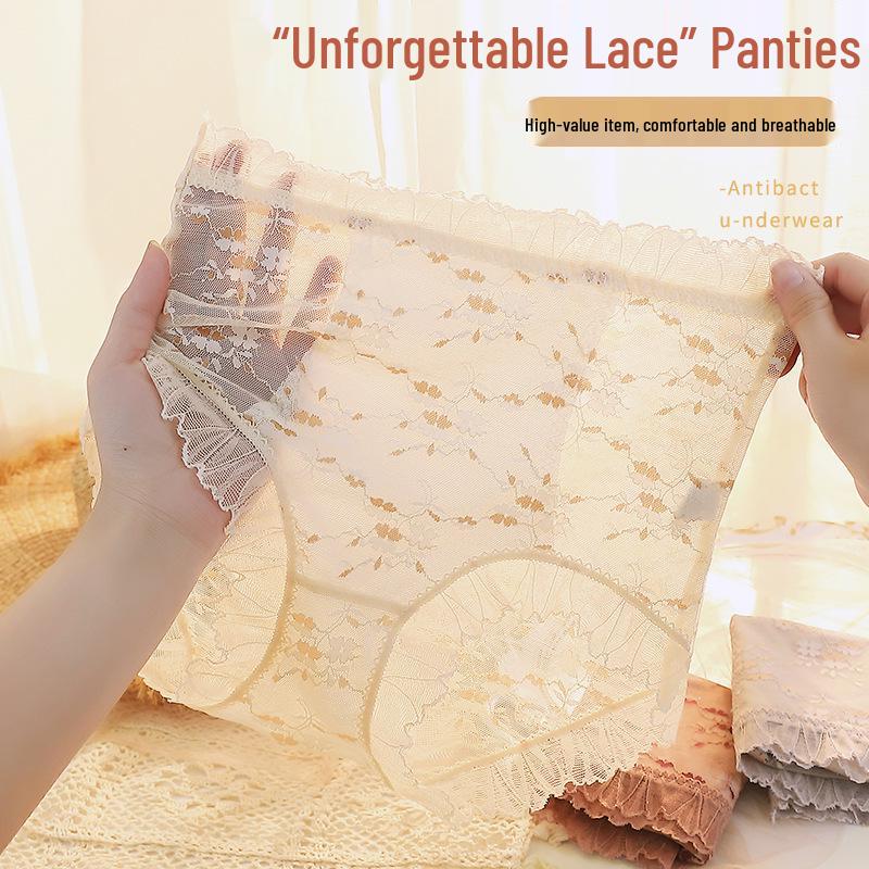 Krajkové kalhotky s vysokým pasem, kontrolou bříška a pozvednutím boků pro ženy plus size - Prodyšné, rozkrok z čisté bavlny, trojúhelníčkový střih.