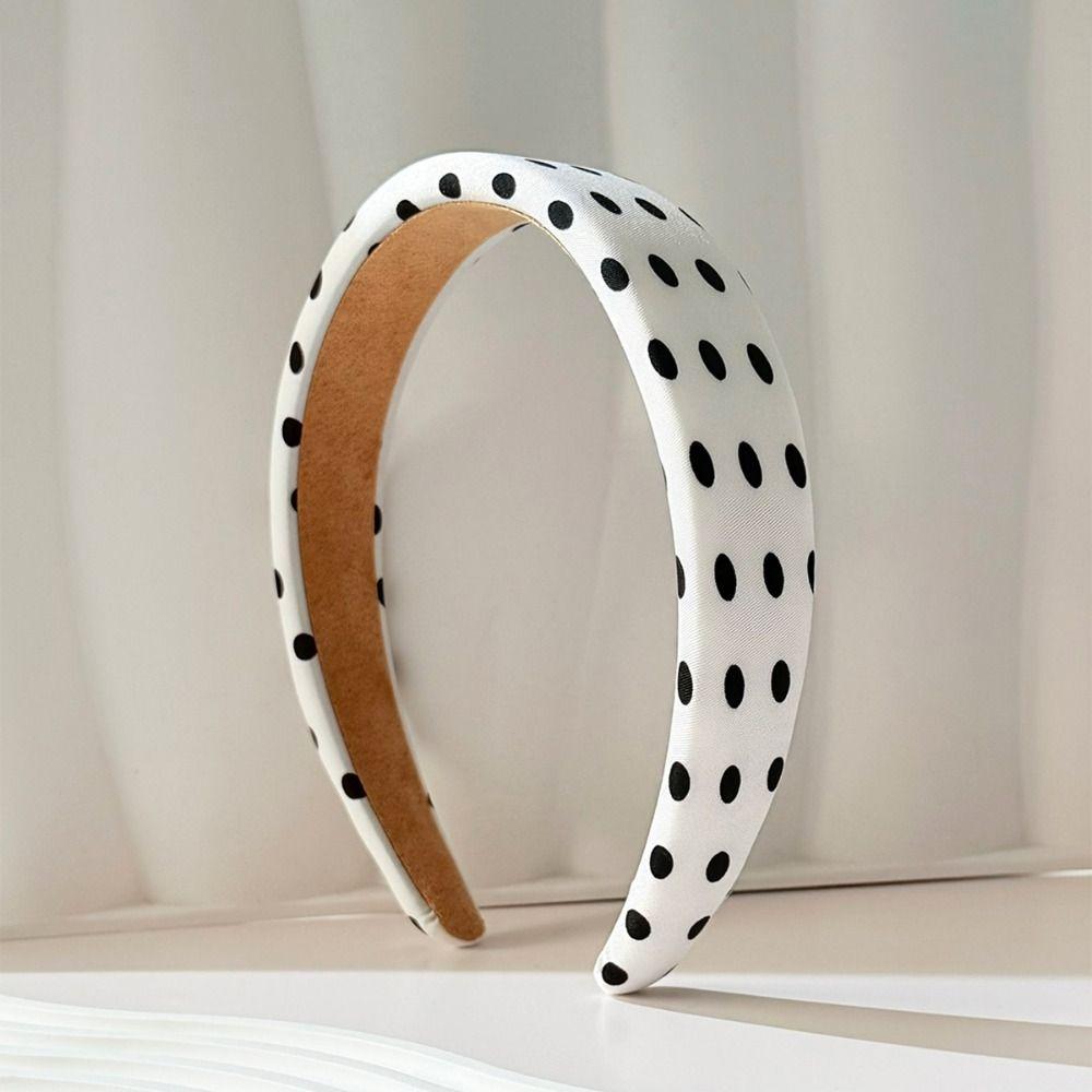 Polka Dot Headband Wide-Edge Hair Bundle Retro Elegant Hairband
