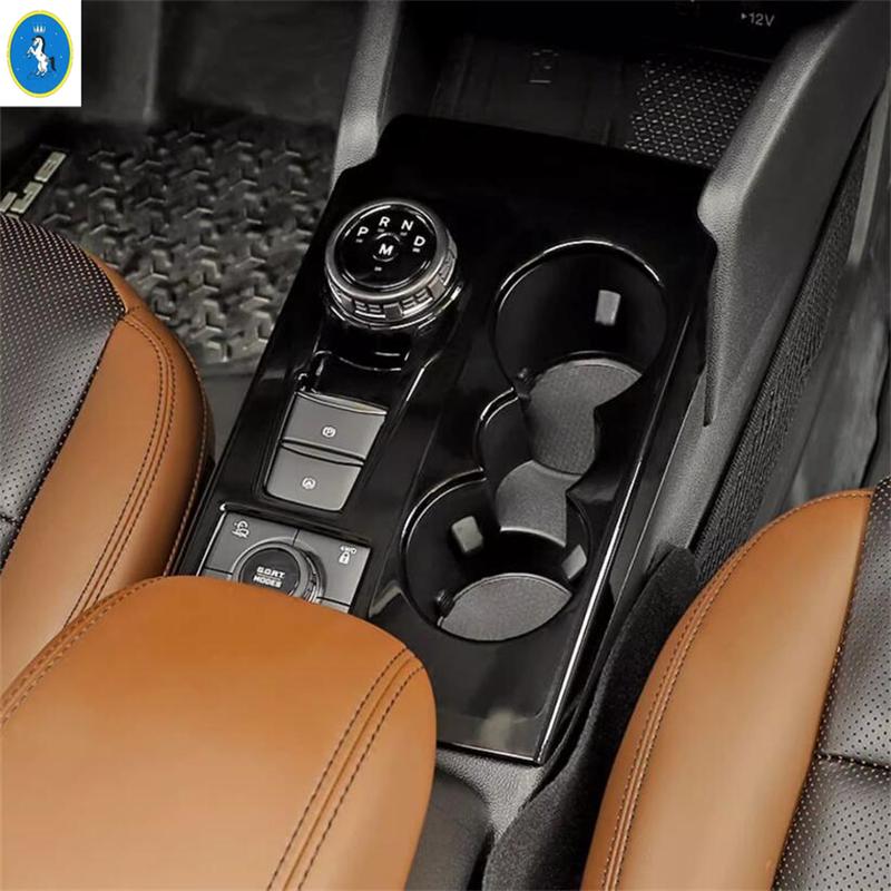 ABS Black Center Control Gear Shift Panle Front Water Cup Holder Cover For Ford Bronco Sport - 2025 Car Accessories