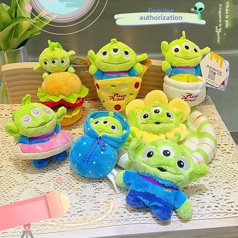 Toy Story Alien Plush Keychain Pendant Burger And Flower Design For Gift Giving