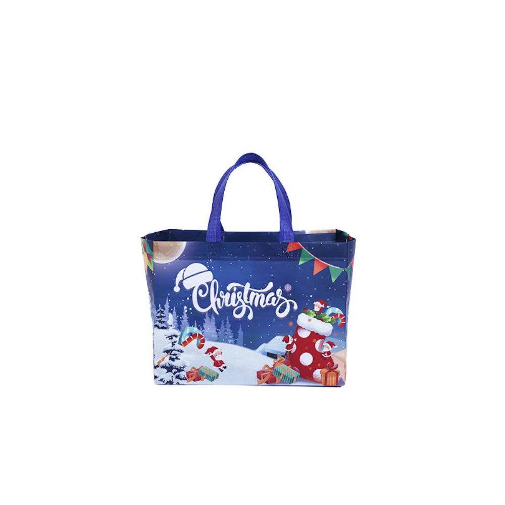 Christmas Themed Non-Woven Reusable Shopping Bag with Heat Transfer Printing