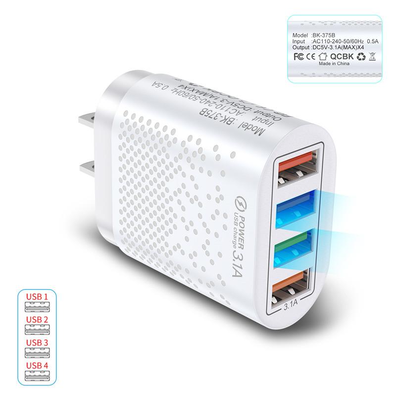 USLION Rýchle nabíjanie 3.0 pre nástennú nabíjačku pre iPhone Rýchle nabíjanie pre Samsung S10 S9 S8 Plug Xiaomi Mi Huawei adaptér nabíjačky mobilného telefónu