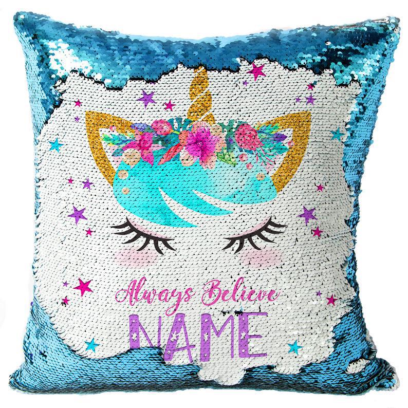 unicorn sequin changing pillow