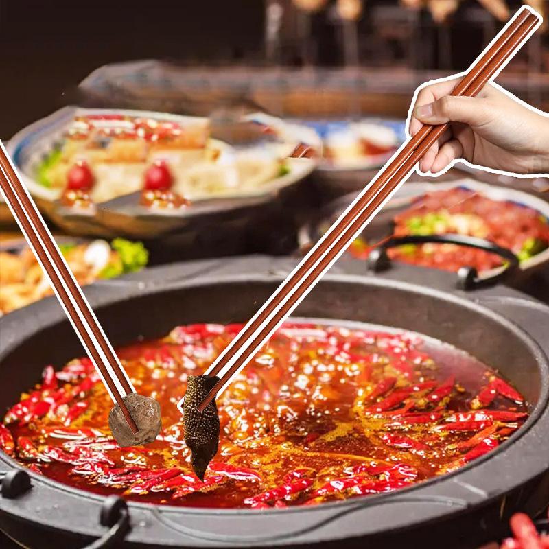 1Pair Extended Wooden Chopsticks 32/42cm Rice Noodle Hot Pot Long Chopsticks Kitchen Gadgets