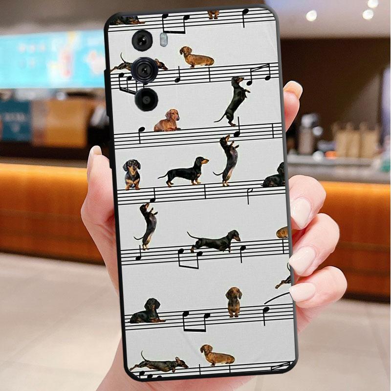 Phone Case For Motorola Edge 60 50 40 Pro 60 50 40 30 Ultra Neo Fusion Moto G Stylus G Cute Cartoon Dachshund Dog