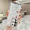 Cute Bowknot Bracelet Transparent Case for Samsung Galaxy S24 Ultra S23 Plus S22 FE A15 A16 A25 A35 A55 A13 Wrist Chain Cover